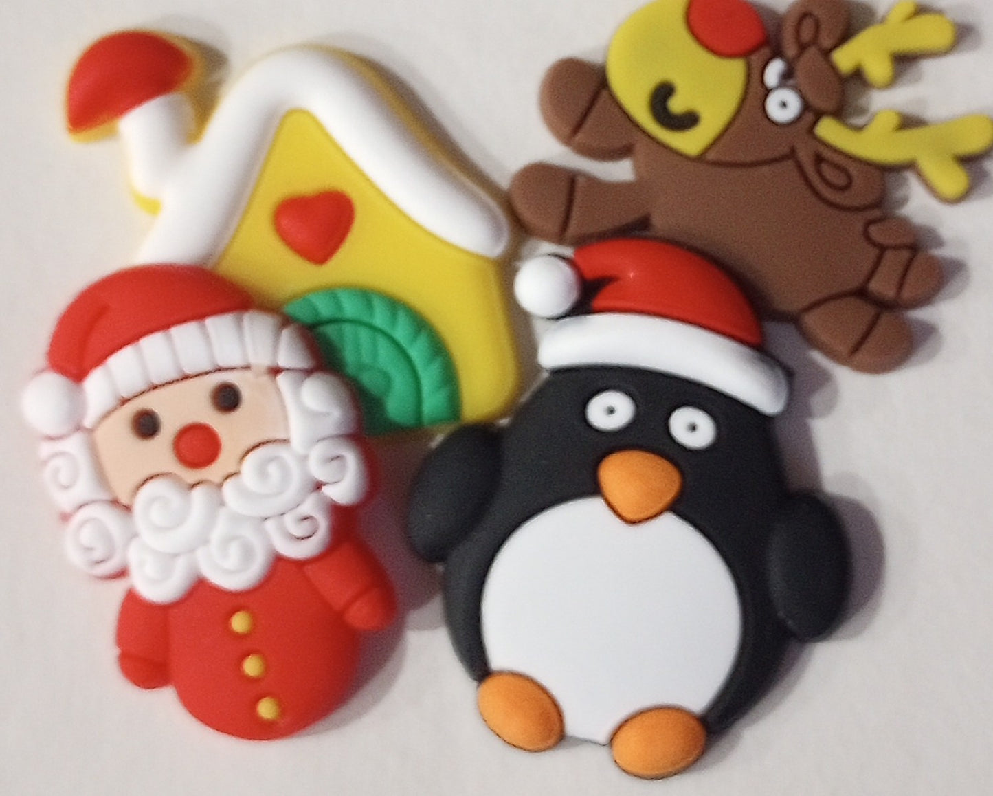 Rubber Christmas Charms - 4 per pack