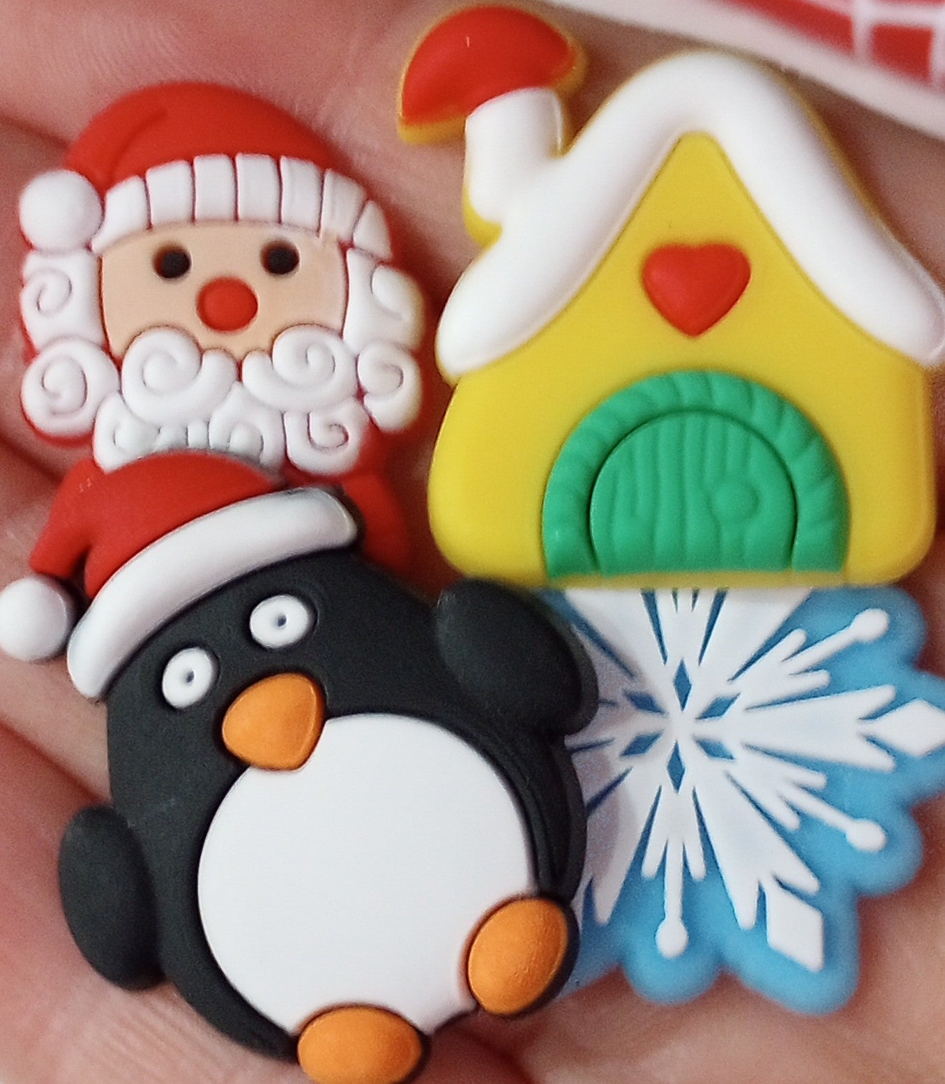 Rubber Christmas Charms - 4 per pack