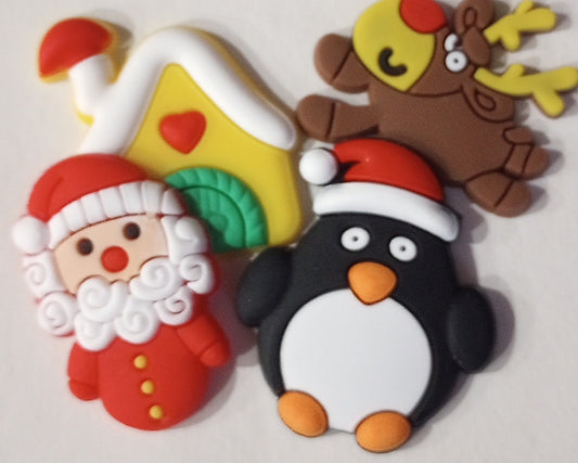 Rubber Christmas Charms - 4 per pack