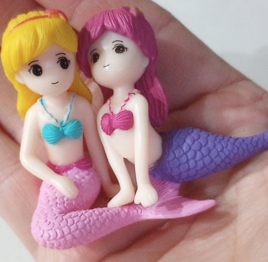 Plastic Mermaid Figurines - 2 per pack