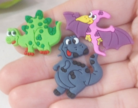 Rubber Dino Charms - 4 per pack